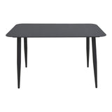 Masă de aluminiu Vista, Alb - Negru, 150x80x72 cm - Negru
