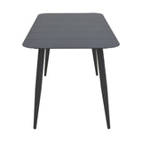 Masă de aluminiu Vista, Alb - Negru, 150x80x72 cm - Negru