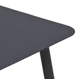 Masă de aluminiu Vista, Alb - Negru, 150x80x72 cm - Negru