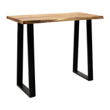 Masa de bar Miles Boho, Lemn masiv, Grosime 3 cm, Natural, 120x53x97 cm