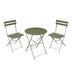 Masa de bistro pliabila cu set de 3 piese, stil urban, metal, verde masliniu, 60x71 cm