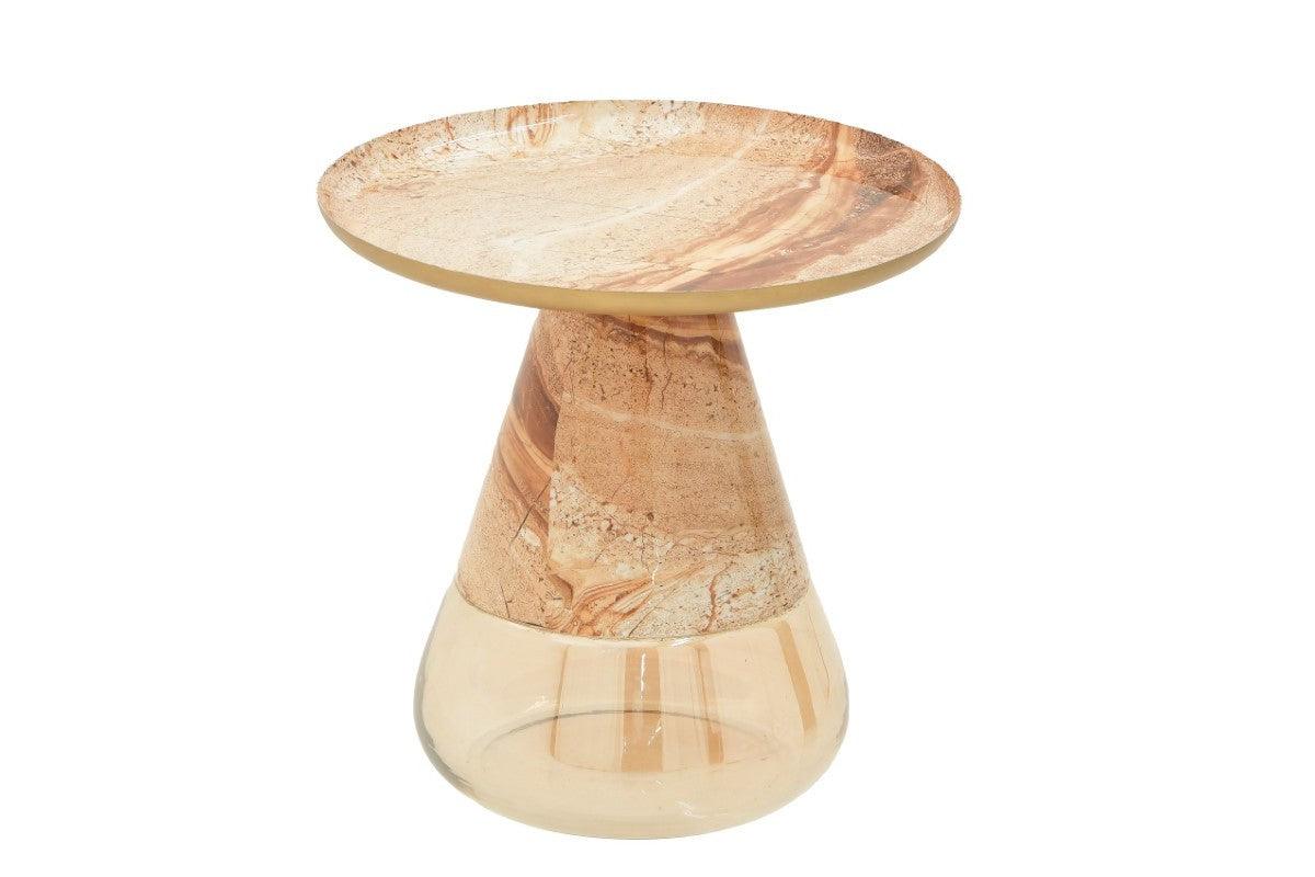 Masa de cafea Boundar, Gri - Bej, 50x49 cm - Bej