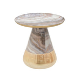 Masa de cafea Boundar, Gri - Bej, 50x49 cm - Masa de cafea Boundar, Gri - Bej, 50x49 cm