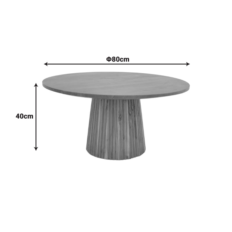 Masa de cafea Canicule II, lemn de acacia solid, nuanta, nuc, 80x40 cm