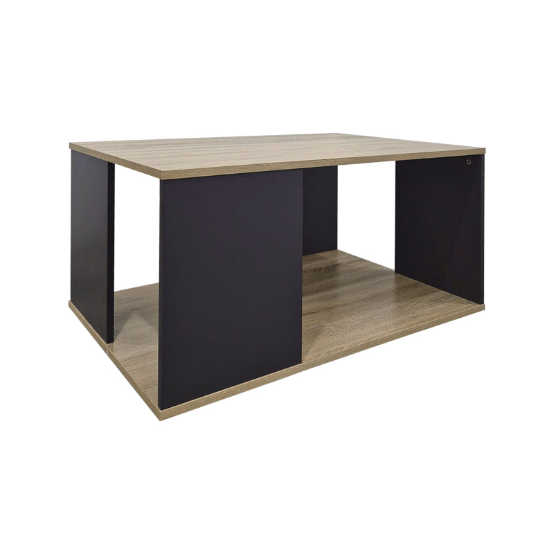 Masă de cafea cu design modern , Stil Sonoma-Antracit, Lemn și Metal, 90x90x45 cm