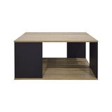 Masă de cafea cu design modern , Stil Sonoma-Antracit, Lemn și Metal, 90x90x45 cm