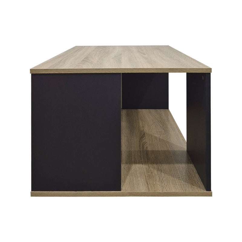 Masă de cafea cu design modern , Stil Sonoma-Antracit, Lemn și Metal, 90x90x45 cm
