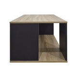Masă de cafea cu design modern , Stil Sonoma-Antracit, Lemn și Metal, 90x90x45 cm