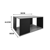 Masă de cafea cu design modern , Stil Sonoma-Antracit, Lemn și Metal, 90x90x45 cm