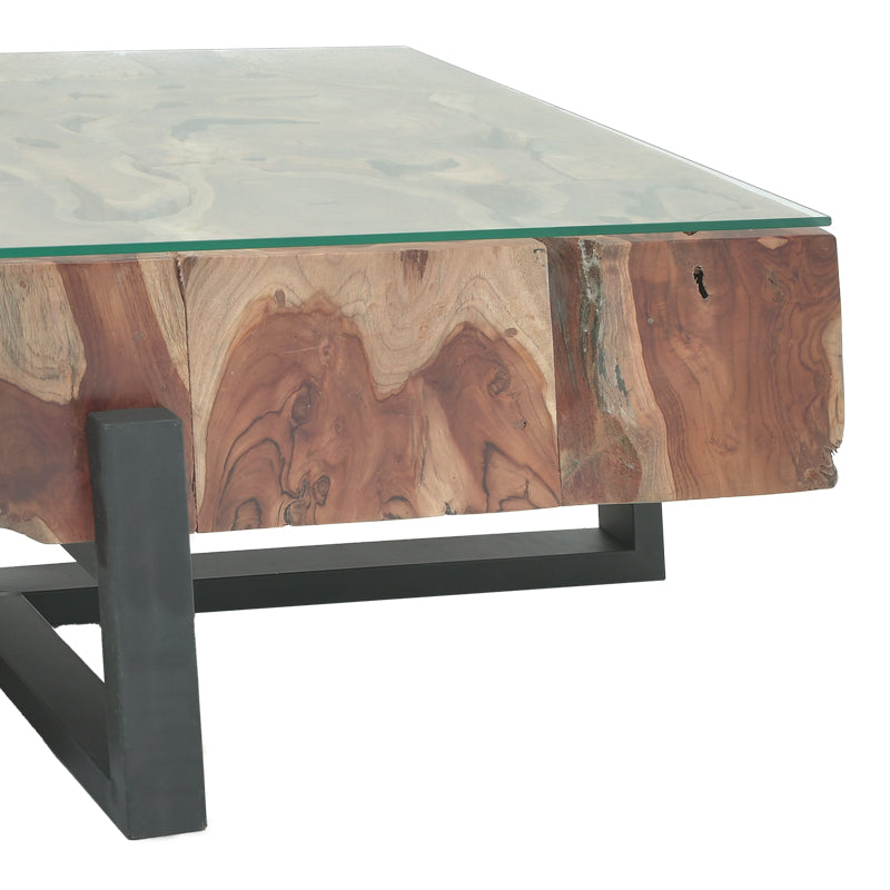 Masă de cafea cu funcție Borth, Lemn Teak, Natur, 135x90x40 cm