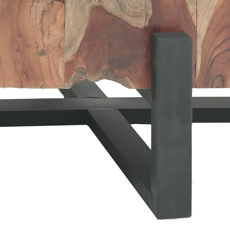 Masă de cafea cu funcție Borth, Lemn Teak, Natur, 135x90x40 cm