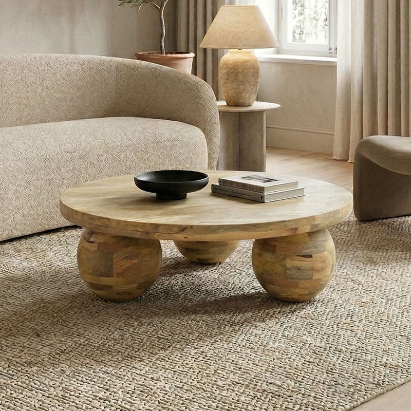 Masă de cafea cu funcție decorativă Fedena , Stil natural, Lemn masiv de mango, 90x30 cm
