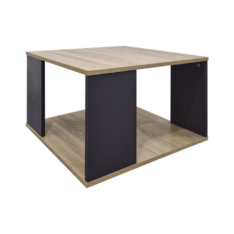 Masă de cafea cu funcție decorativă, Sonoma-Anthracite, Modern, Pal melaminat, 60x60x39 cm