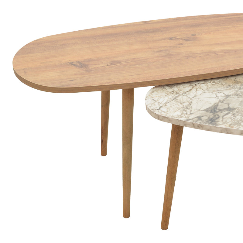 Masa de cafea din de Monty, Nuc - Stejar, 116x46x46 cm - Stejar
