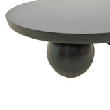 Masă de cafea din lemn de mango masiv Fedena, Rotundă, Negru, D90x30 cm