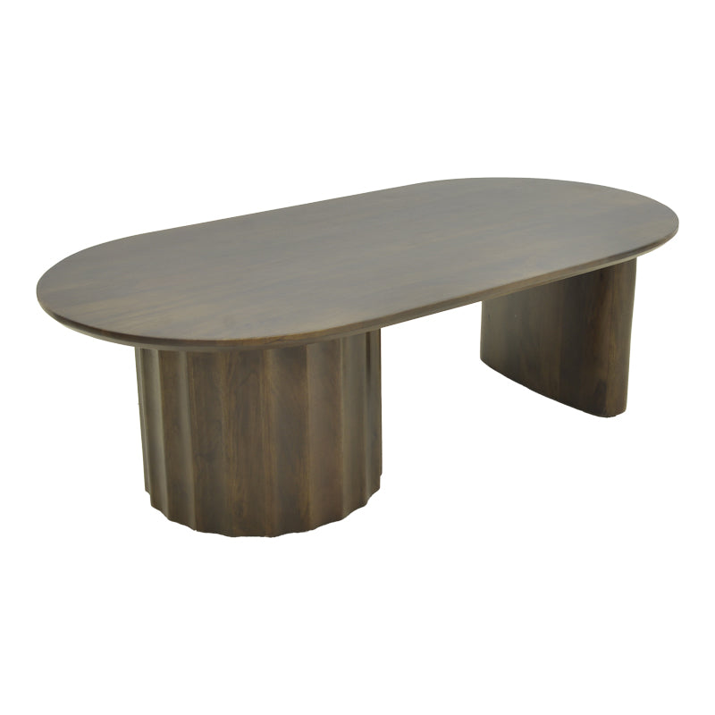 Masa de cafea Flute, Lemn de mango, 130x65x40 cm - Wenge