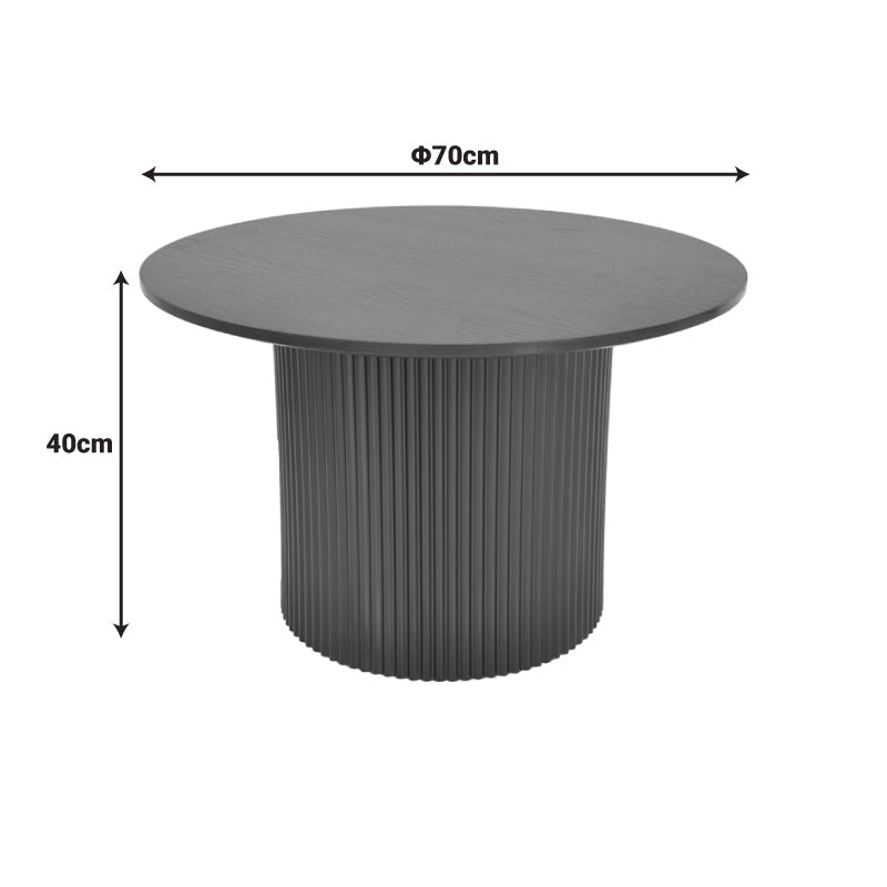 Masuta de cafea Dovel, MDF si metal, D70x45 cm - Sonoma-Negru