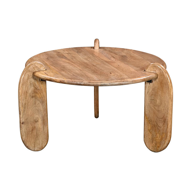 Masa de cafea Earten, Lemn de Acacia, Natur, 80x40 cm, detaliu produs