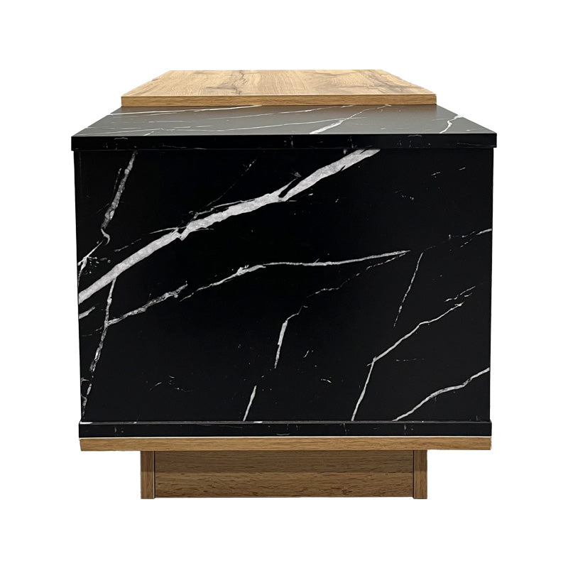 Masa de cafea eleganta Fetix, marmura neagra, lemn, 90x45x45 cm, foto produs 6