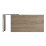 Masa de cafea extensibila Extera, Alb-sonoma, 100-160x50x45 cm