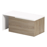 Masa de cafea extensibila Extera, Alb-sonoma, 100-160x50x45 cm