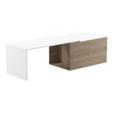 Masa de cafea extensibila Extera, Alb-sonoma, 100-160x50x45 cm