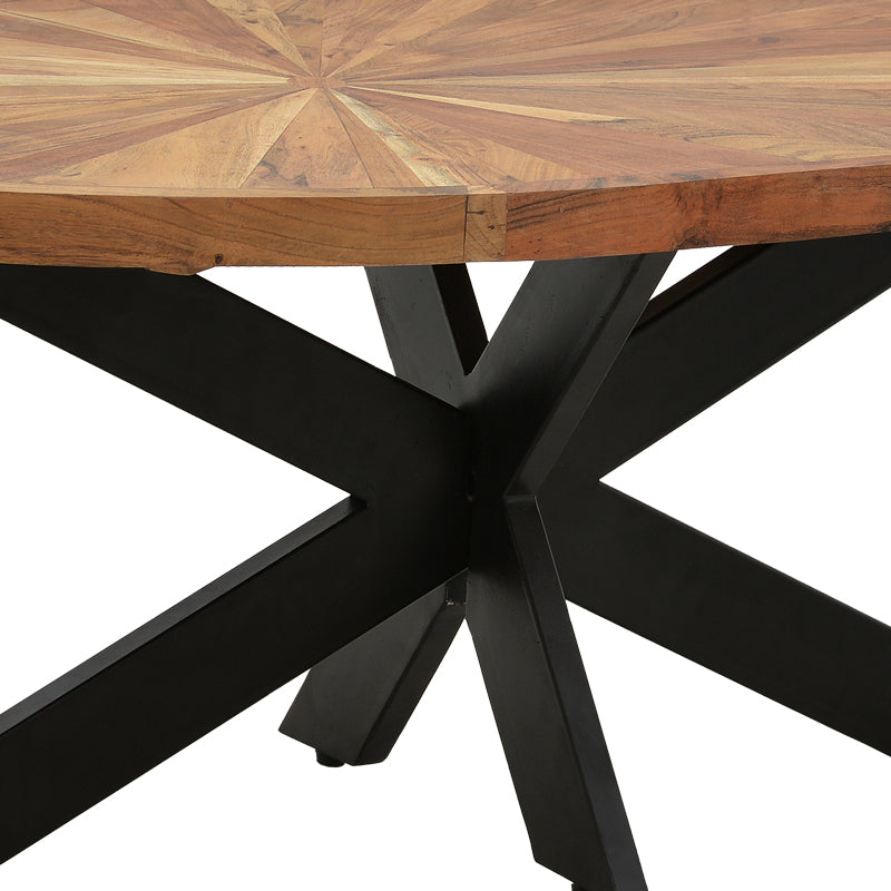 Masa de cafea, Fardy, lemn masiv de acacia, Negru, 120x60x45 cm