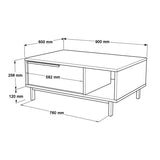 Masa de cafea Frixton  90x60x37 cm - Negru