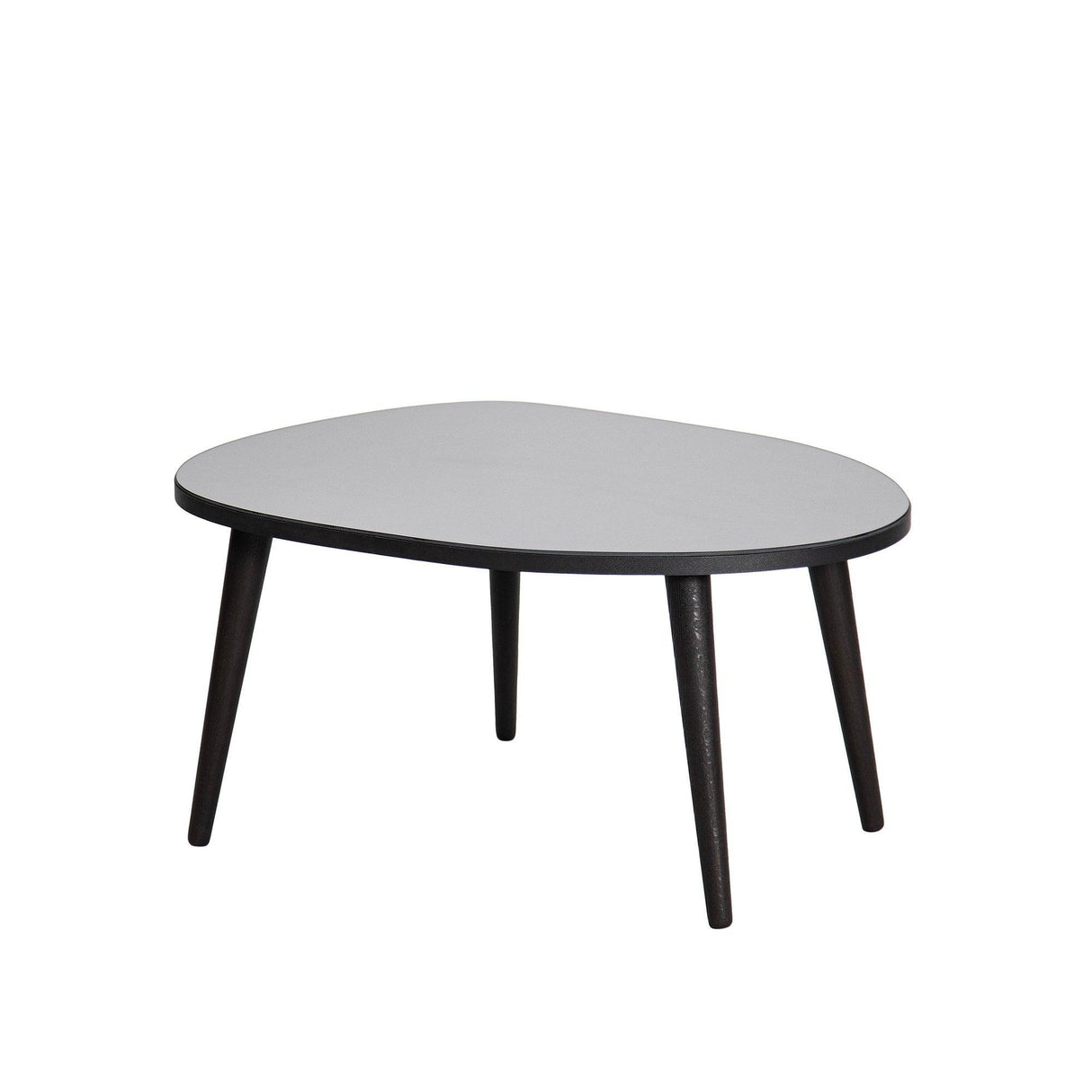 Masa de Cafea Gusto cu Sticla Securizata, Alb - Gri, 75x38x55 cm - Fumul Negru