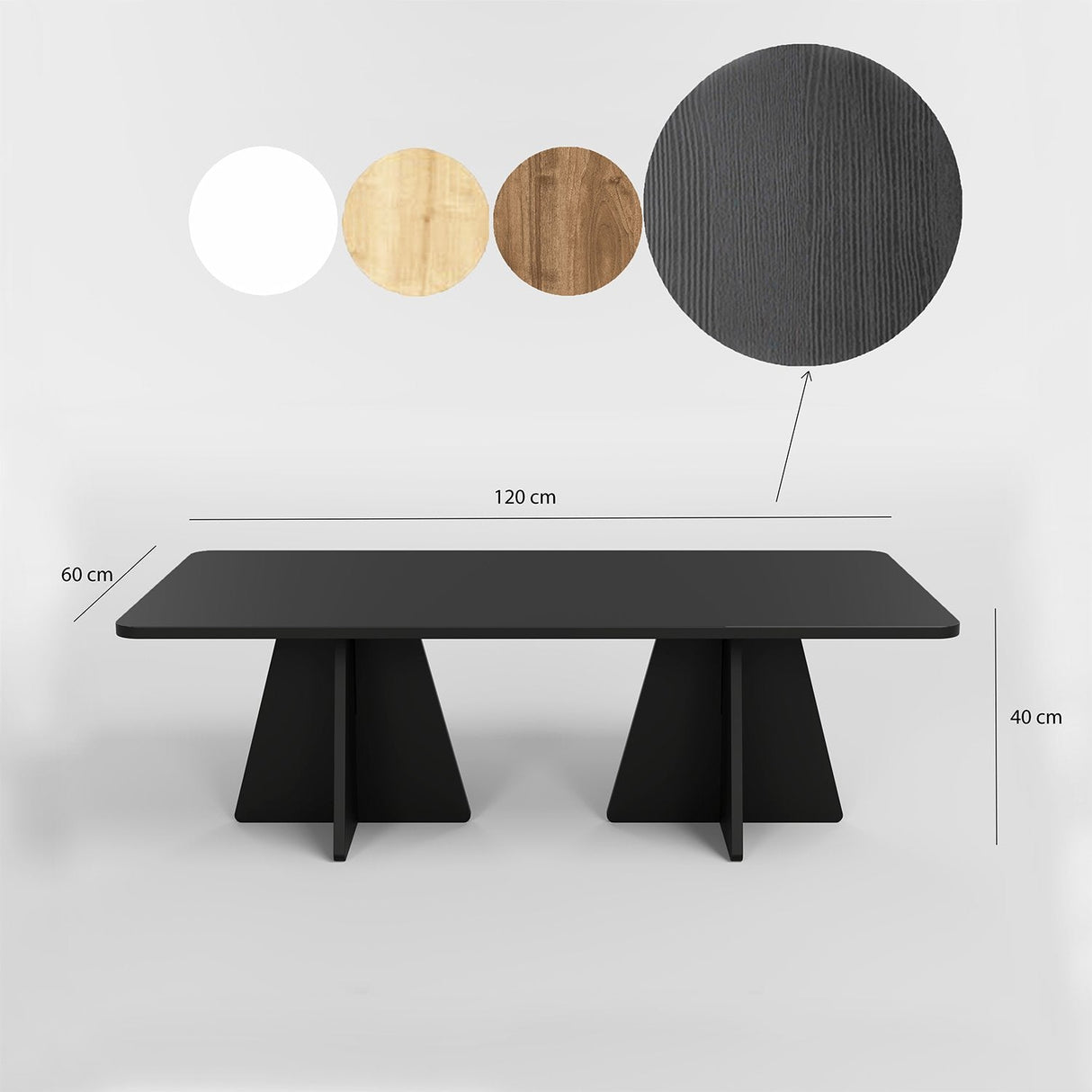 Masa de cafea Mushroom 2 Neostill, Negru - Sapphire Oak, 120x60 cm - Negru