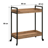 Masa de cafea Nova Nodeco, maro inchis - negru - maro deschis - negru, 80x40 cm - Light Brown Black