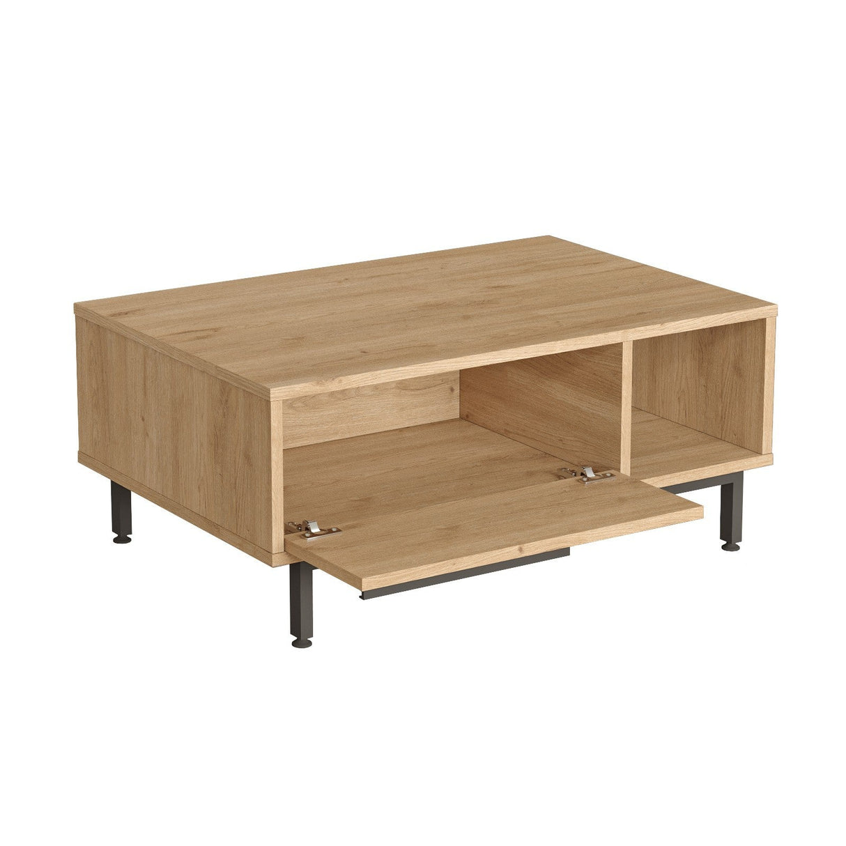Masa de cafea On2 Locelso, nuc - nuc - stejar, 90x60 cm
