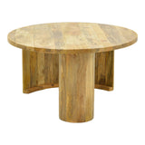 Masă de cafea Orban cu funcție decorativă, Stil Natural, Lemn masiv de mango, 80x45 cm
