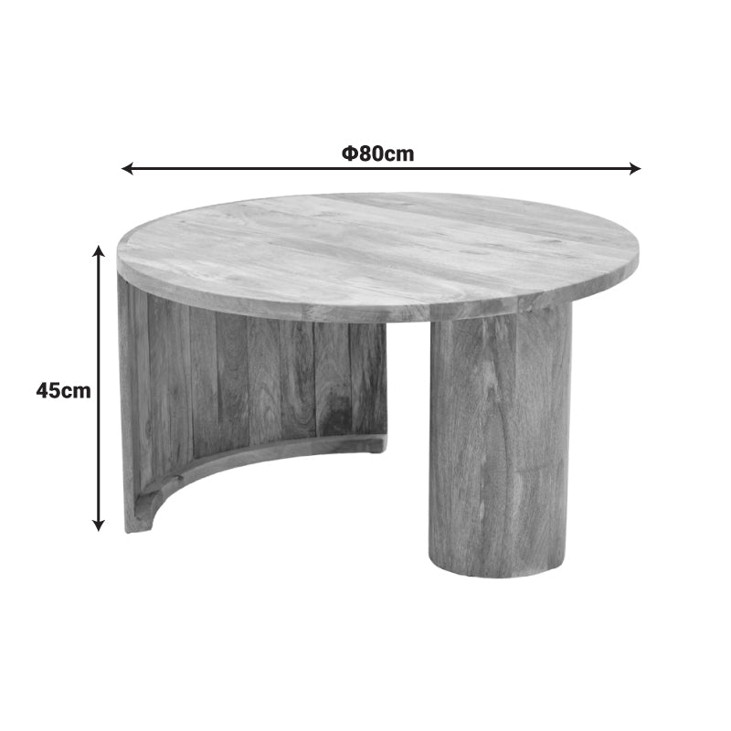 Masă de cafea Orban cu funcție decorativă, Stil Natural, Lemn masiv de mango, 80x45 cm