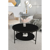 Masă de cafea Oslo Mirosa, pin antic, negru, fume-alb, 75x75x45 cm - Negru