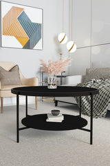 Masă de cafea Oslo Mirosa, pin antic, negru, fume-alb, 75x75x45 cm - Negru