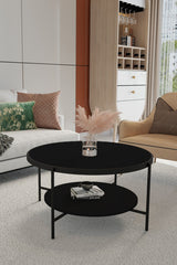 Masă de cafea Oslo Mirosa, pin antic, negru, fume-alb, 75x75x45 cm - Negru