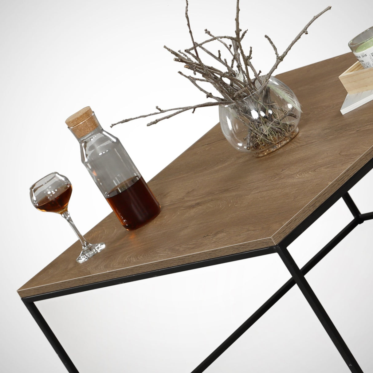 Masă de cafea Poli Comforty, stejar - nuc, 75x75x43 cm