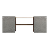 Masa de cafea polimorfa Morfi, 3 bucati, de marmura stejar-bej, 105x45x37 cm