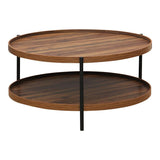 Masa de cafea Portogie mdf nuc - metal negru D80x40cm - Nuc