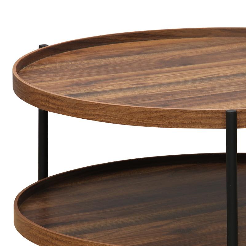 Masa de cafea Portogie mdf nuc - metal negru D80x40cm - Nuc