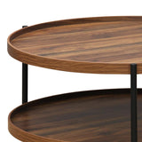 Masa de cafea Portogie mdf nuc - metal negru D80x40cm - Nuc