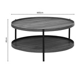 Masa de cafea Portogie mdf nuc - metal negru D80x40cm - Nuc