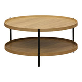 Masa de cafea Portogie mdf nuc - metal negru D80x40cm - Natural