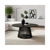 Masa de cafea Radiane Solid, design, Natural - Negru, lemn de acacia, 80x40 cm - Masa de cafea Radiane Solid, design, Natural - Negru, lemn de acacia, 80x40 cm - 379-000043