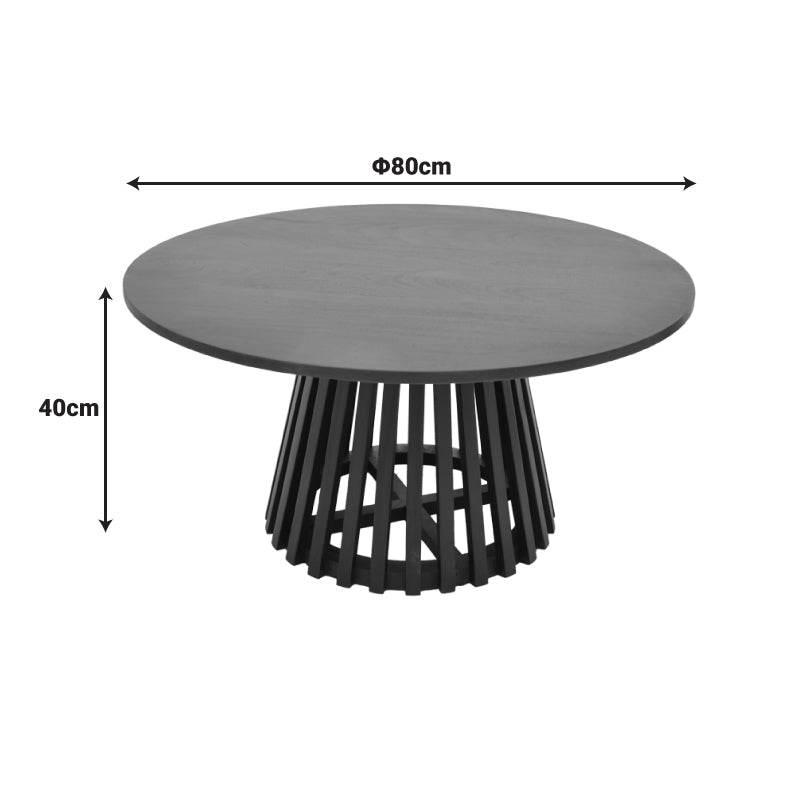Masa de cafea Radiane Solid, design, Natural - Negru, lemn de acacia, 80x40 cm - Negru