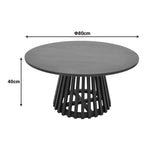 Masa de cafea Radiane Solid, design, Natural - Negru, lemn de acacia, 80x40 cm - Negru