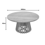 Masa de cafea Radiane Solid, design, Natural - Negru, lemn de acacia, 80x40 cm - Natur