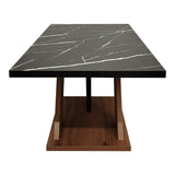 Masa de cafea Solange cu aspect de marmura neagra, Sonoma, 110x55x47 cm