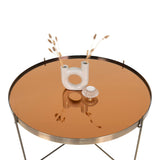 Masa de Cafea Venezia, Auriu - Negru, 70x40x70 cm - Auriu